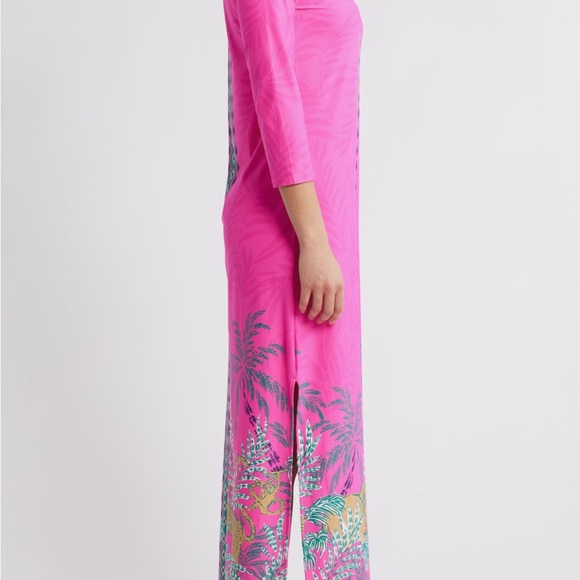 Seralina Chilly Lilly Lilly Pulitzer Pink Maxi Dress with Green and Blue Accents - Picture 4 of 6